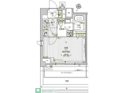 VALESIA東十条CITY(1K/7階)の間取り写真