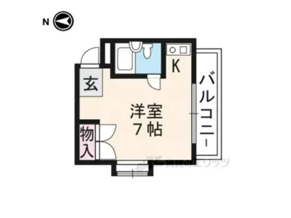 ジョイハウス(ワンルーム/2階)の間取り写真