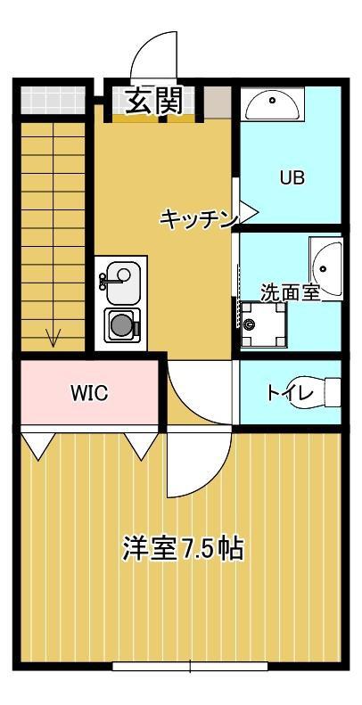 MALLOW B(1K/1階)の間取り写真