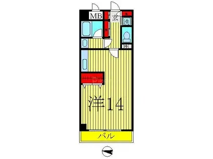 オアシス2000(ワンルーム/5階)の間取り写真
