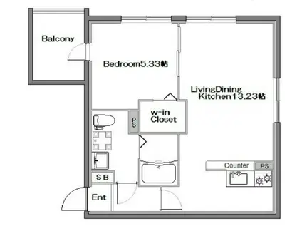 アーバンステージ月島III(1LDK/4階)の間取り写真