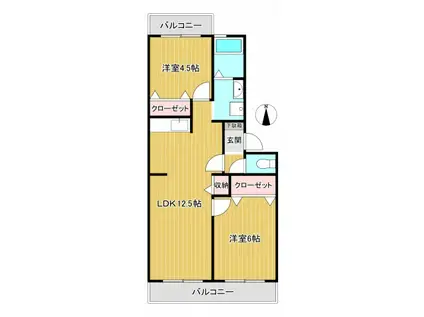 レクタングル宮前平(2LDK/1階)の間取り写真