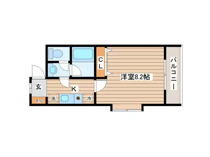 パークシティ富沢(1K/3階)の間取り写真