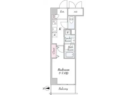 URBANLINKときわ台(1K/2階)の間取り写真