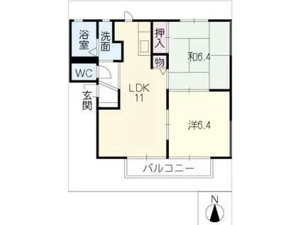 パークサイド・MK(2LDK/1階)の間取り写真