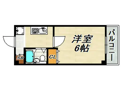 アメニティ須磨(1K/2階)の間取り写真