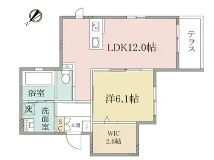 ヘーベルヴィレッジ元住吉IIヘーベルヴィレッジ元住吉弐番(1LDK/1階)の間取り写真