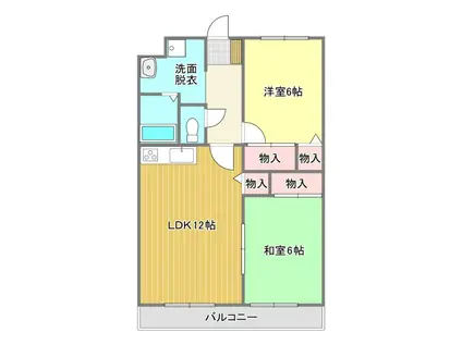 グランメール早出(2LDK/2階)の間取り写真