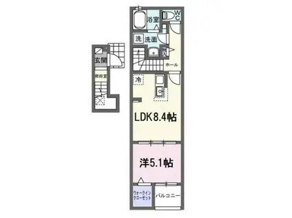 グレイス横根(1LDK/2階)の間取り写真