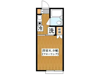 ワンククレ世田谷(1K/2階)の間取り写真