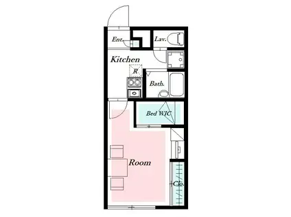 レオパレスグリーンフォレスト(1K/2階)の間取り写真