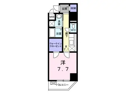 ランドマークタウン紅梅通(1K/6階)の間取り写真