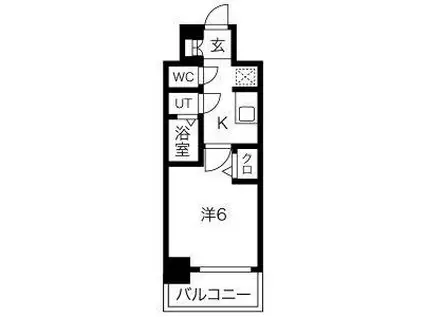 プレサンスNAGOYAシティオ(1K/12階)の間取り写真