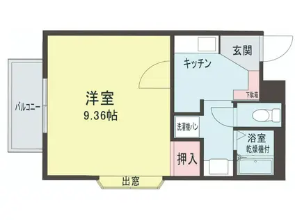 熊本市中央区新屋敷3丁目(1K/5階)の間取り写真