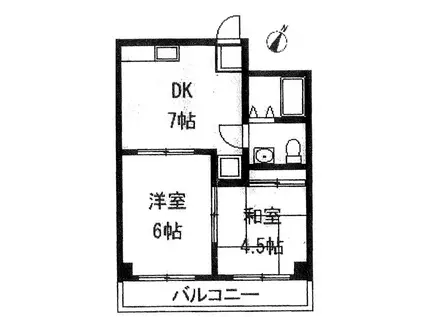 メゾン幸(2DK/3階)の間取り写真