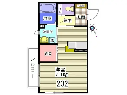 FORTUNA(1K/2階)の間取り写真