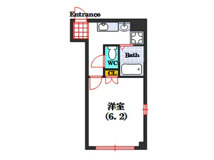 プレミアムAWAZA(1K/3階)の間取り写真