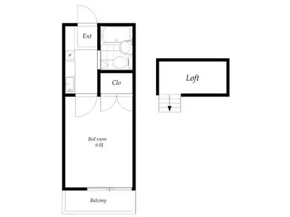 スプリングハウス(1K/1階)の間取り写真