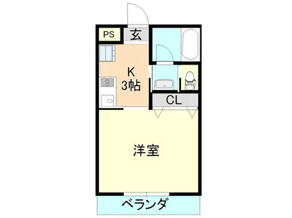 プレインつくば(1K/1階)の間取り写真
