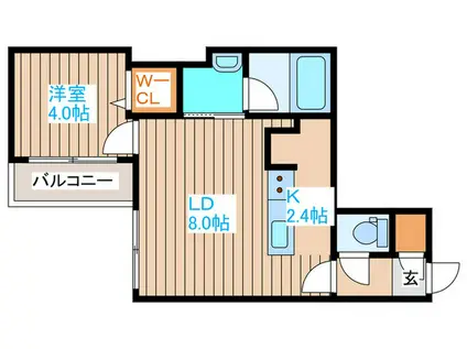 本郷通5丁目MS(1LDK/2階)の間取り写真