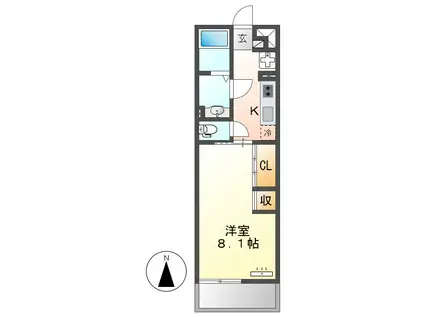 リブリ・GARDEN QUARTZ(1K/3階)の間取り写真