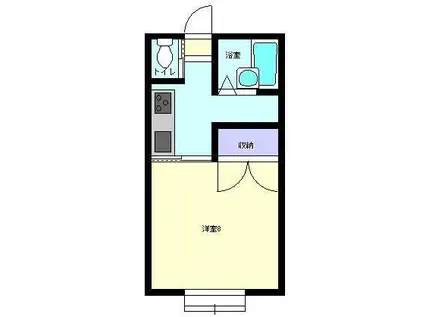 プリムヴェール(1K/1階)の間取り写真