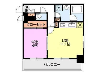 万代アーバン日東(1LDK/2階)の間取り写真