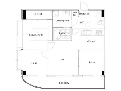 グリーンガーデンI(2LDK/1階)の間取り写真