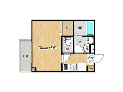 ジーメゾン大和イースト(1K/1階)の間取り写真