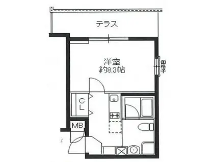 ジョイシティ駒沢大学(1K/1階)の間取り写真