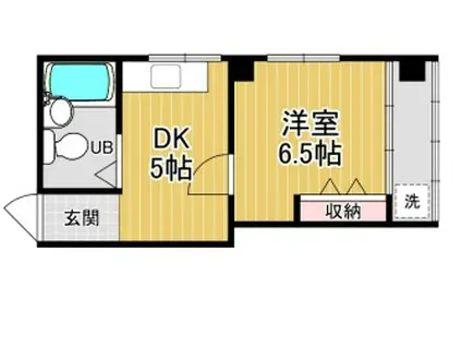 佐野ビル(1DK/4階)の間取り写真