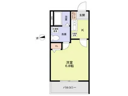 イニッツィオ永田南(1K/5階)の間取り写真