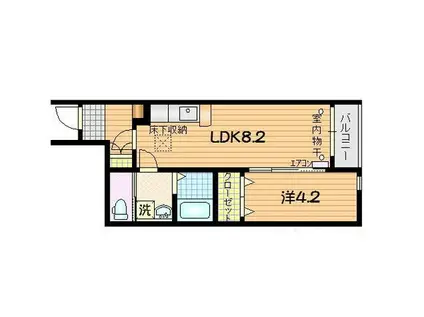 FELIZ(1DK/1階)の間取り写真