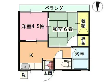 シティハイム白樺(2K/2階)の間取り写真