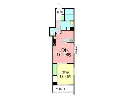 フェリシアガーデン茅ヶ崎(1LDK/3階)の間取り写真