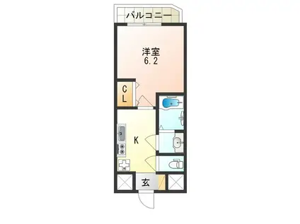 グランパシフィック今里南(1K/7階)の間取り写真