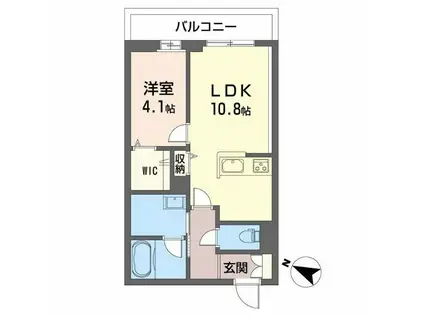 PARADISO本荘(1LDK/2階)の間取り写真