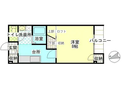 メゾン21(1K/1階)の間取り写真