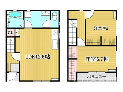 グリーンアパートVII(2LDK/1階)の間取り写真