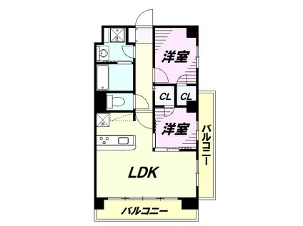 センチュリー八王子ルミエール(2LDK/3階)の間取り写真