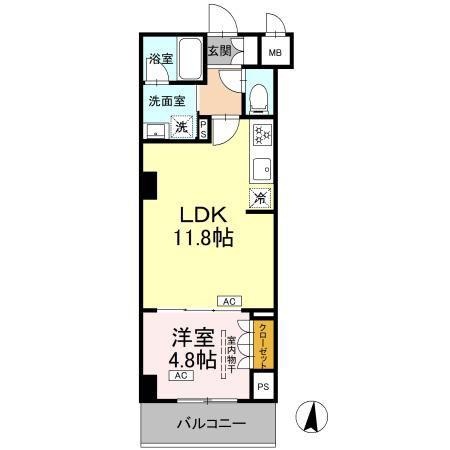 ロイジェント潮見(1LDK/3階)の間取り写真