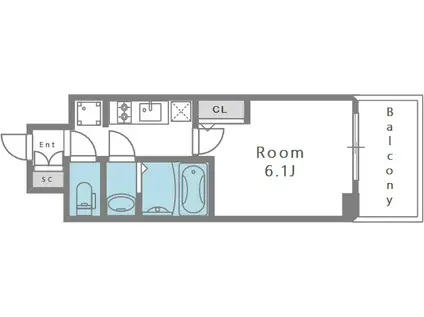 エステムコート梅田・天神橋IVステーションフロント(1K/2階)の間取り写真