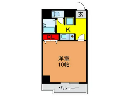 セブンスヒル2(1K/3階)の間取り写真