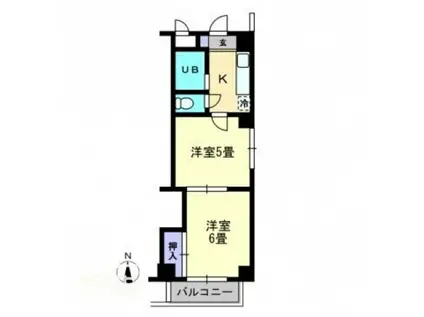 エクセレント大供(1DK/4階)の間取り写真