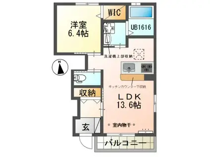 クレッセント神田B(1LDK/1階)の間取り写真