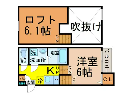 SPAZIOFELICE(1K/1階)の間取り写真