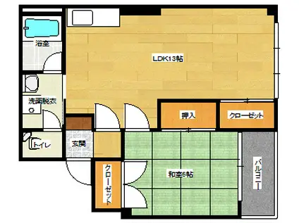 大戸中町ビル(2DK/4階)の間取り写真