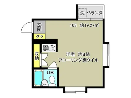 セブンコート(ワンルーム/1階)の間取り写真