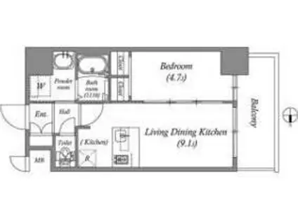 GM KOHAMA(1LDK/13階)の間取り写真