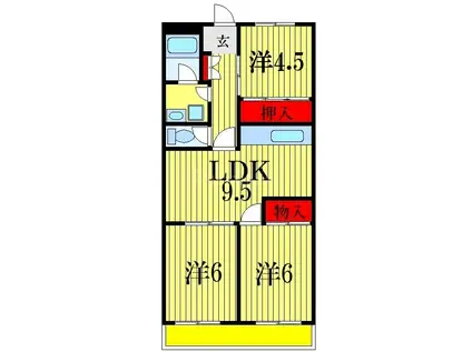 ピースファルハイツI(3LDK/2階)の間取り写真